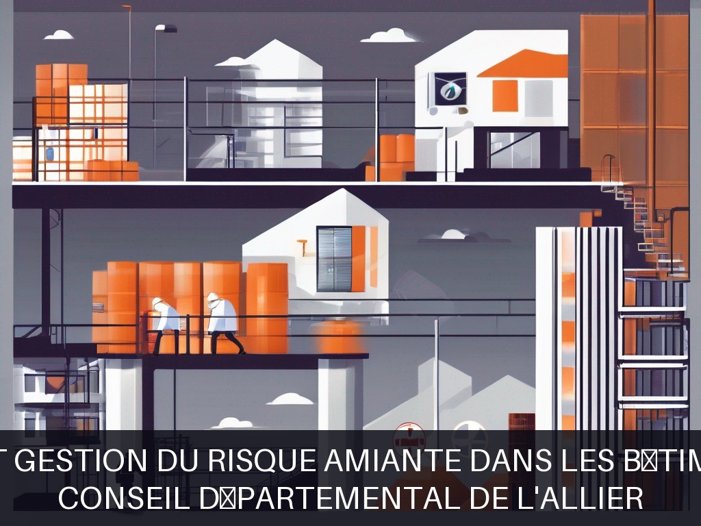 Illustration pour Désamiantage - Conseil Départemental de l'Allier: Diagnostic et gestion du risque amiante dans les bâtiments publics (Risque Amiante Urgent!)