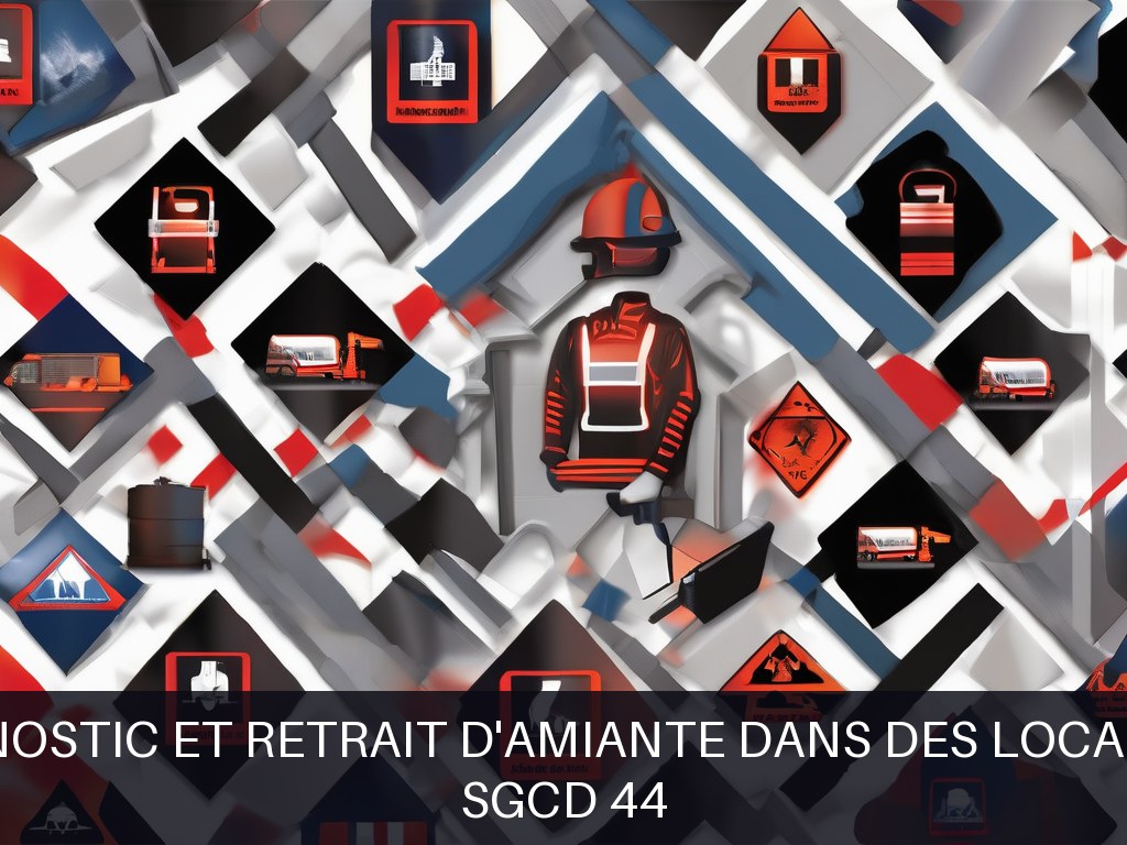 Illustration pour Désamiantage - SGCD 44: Chantier de diagnostic et retrait d'amiante dans des locaux administratifs (Potentiel Amiante à Court Terme)