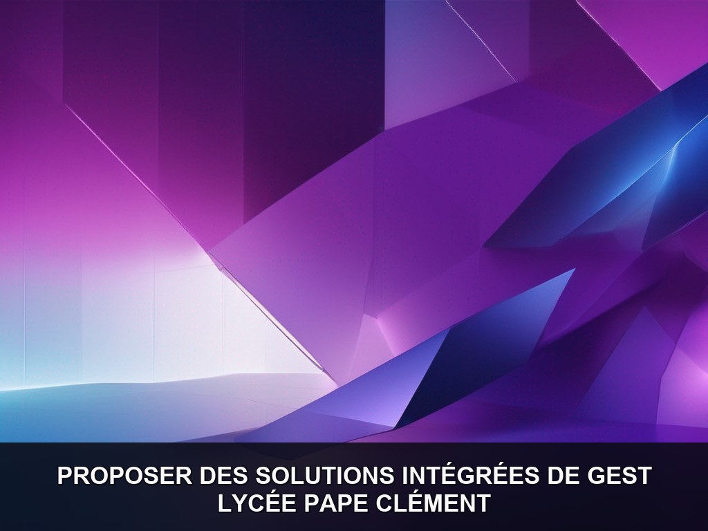 Illustration IA - Lycée Pape Clément : Intégrées de gestion de maintenance (GMAO) et d'équipements adaptés (Potentiel