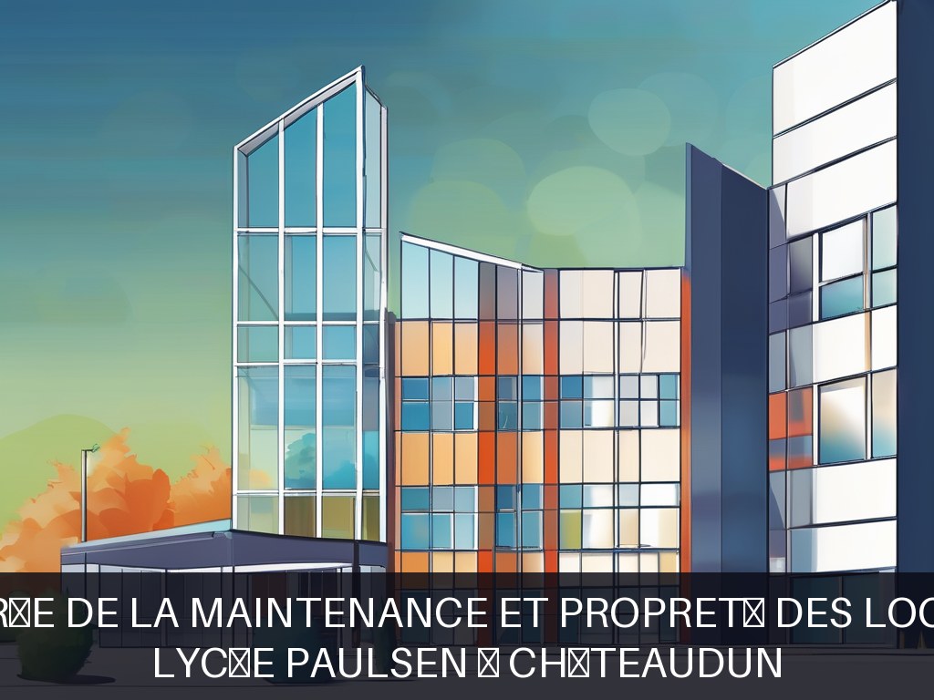 Illustration pour Lycée Paulsen à Châteaudun: Gestion intégrée de la maintenance et propreté des locaux scolaires