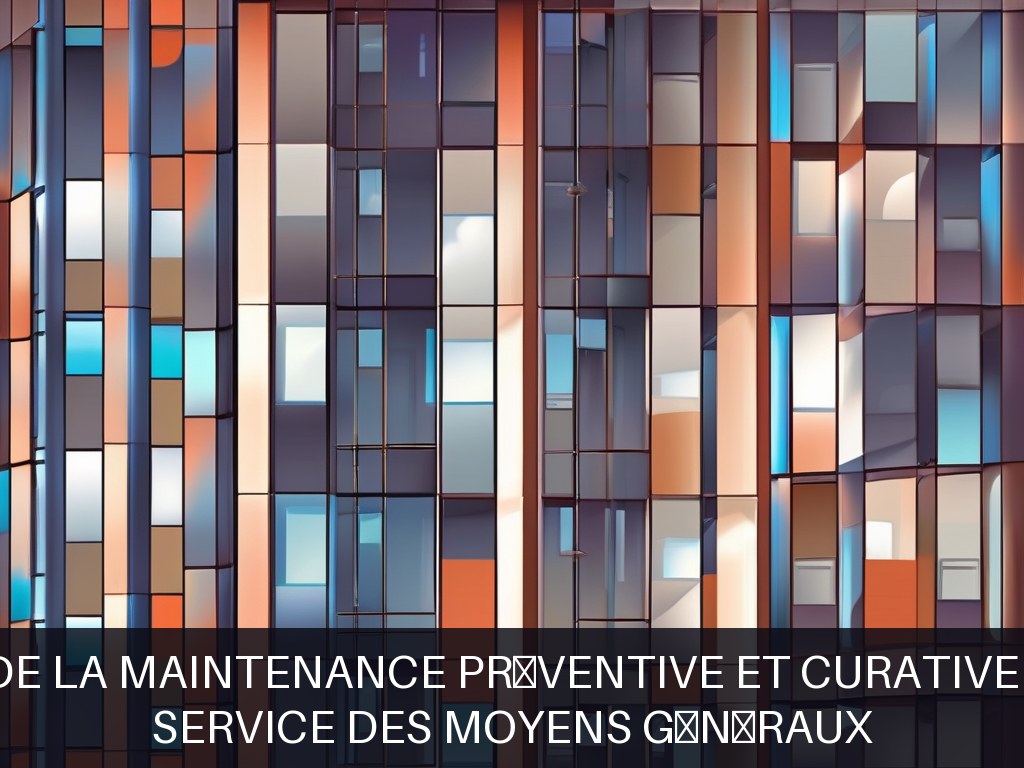 Illustration pour Service des Moyens Généraux: Optimisation de la maintenance préventive et curative des bâtiments