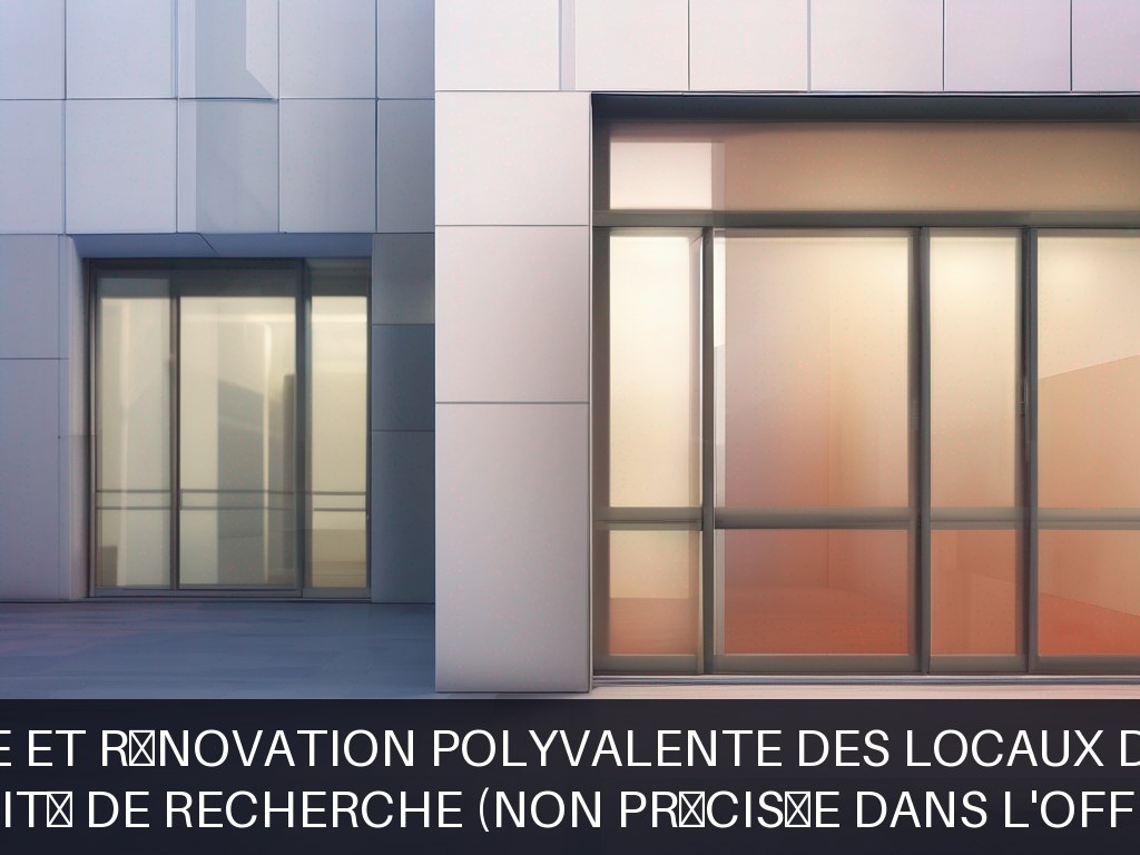 Illustration pour Unité de recherche (non précisée dans l'offre): Maintenance et rénovation polyvalente des locaux de recherche