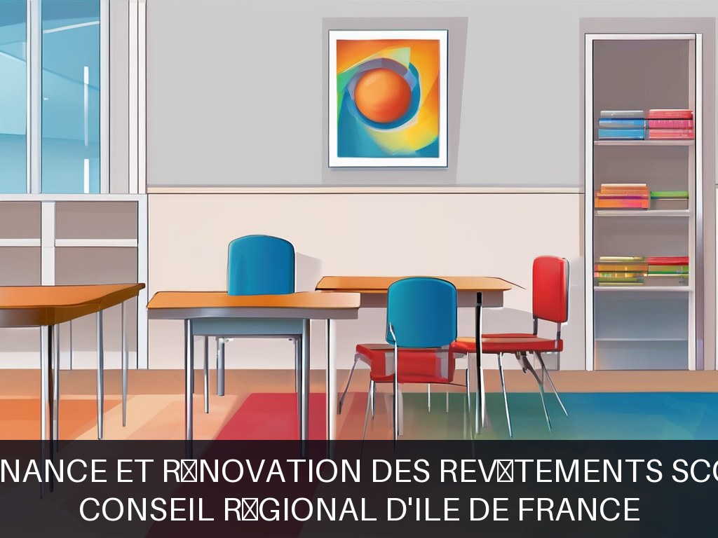 Illustration pour Conseil Régional d'Ile de France: Maintenance et rénovation des revêtements scolaires