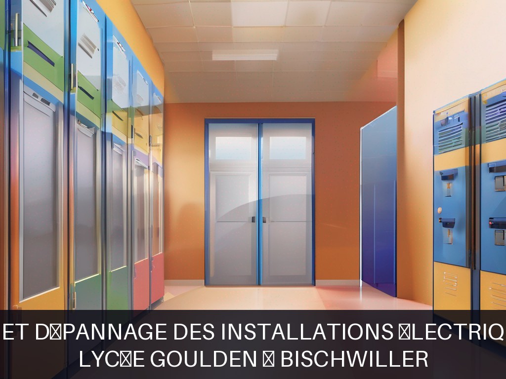 Illustration pour Lycée GOULDEN à BISCHWILLER: Maintenance et dépannage des installations électriques scolaires