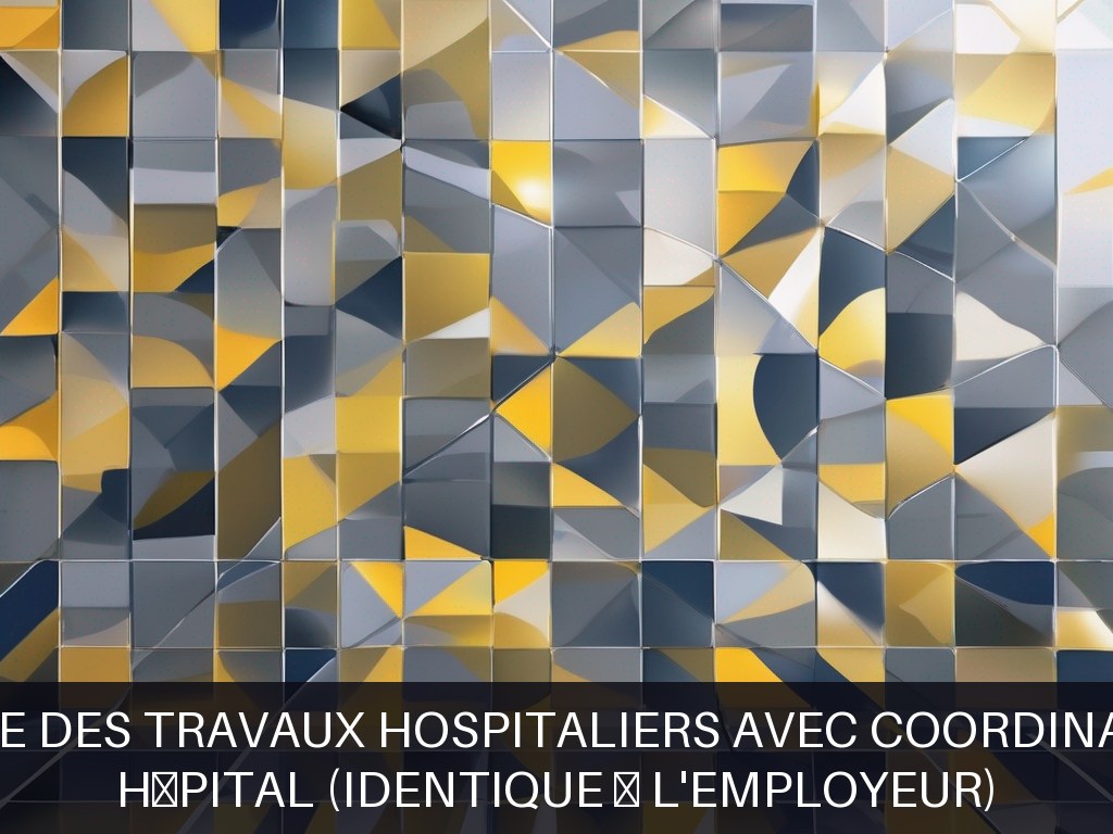 Illustration pour Hôpital (identique à l'employeur): Gestion intégrée des travaux hospitaliers avec coordination technique
