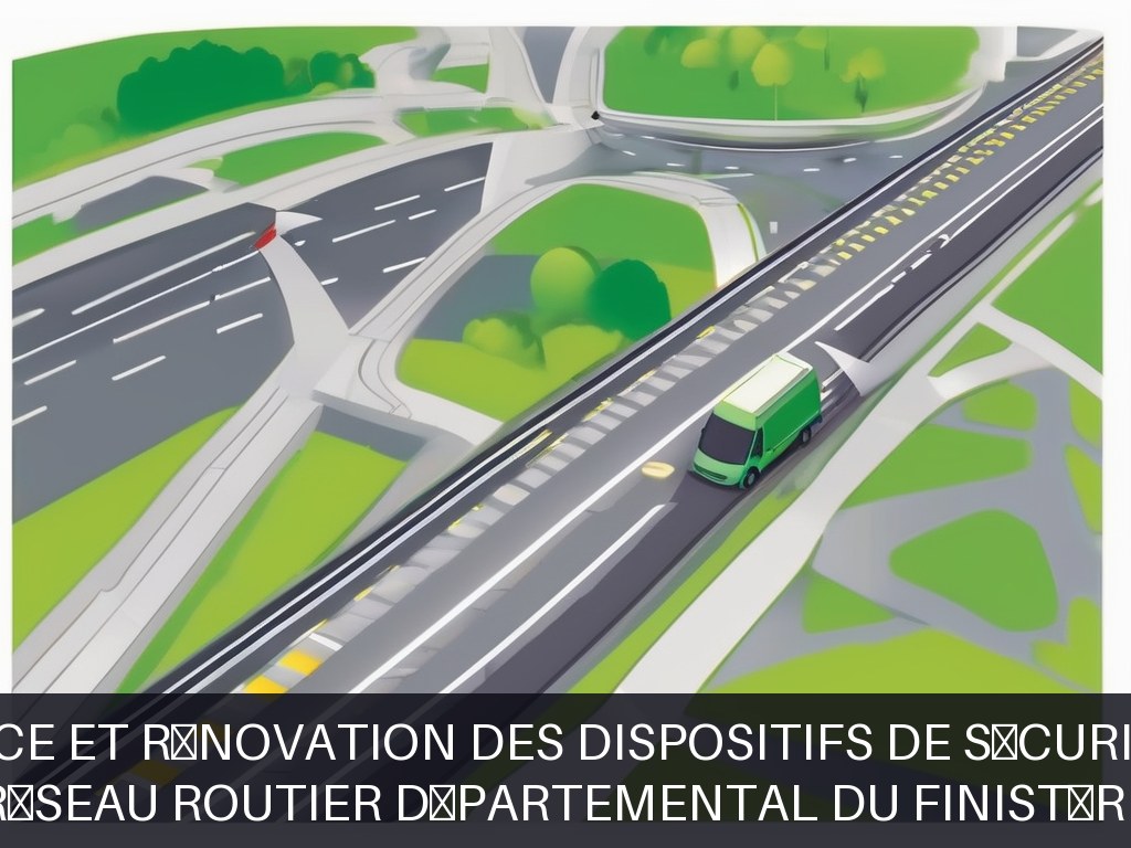 Illustration pour Réseau routier départemental du Finistère: Maintenance et rénovation des dispositifs de sécurité routière