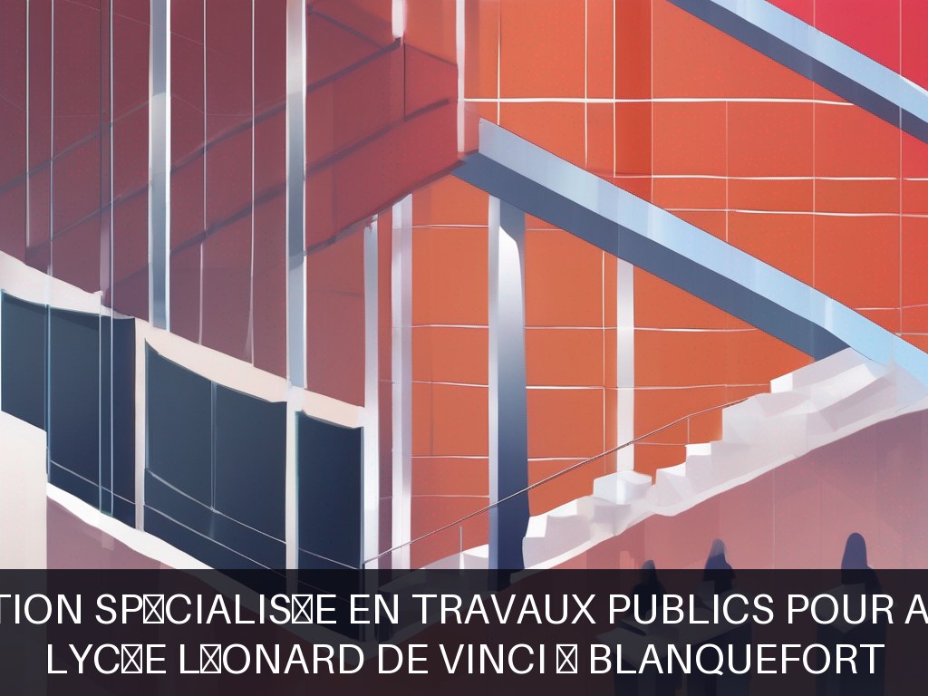 Illustration pour Lycée Léonard de Vinci à Blanquefort: Formation spécialisée en Travaux Publics pour adultes