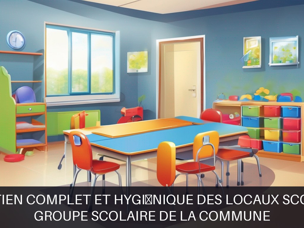 Illustration pour Groupe scolaire de la commune: Entretien complet et hygiénique des locaux scolaires