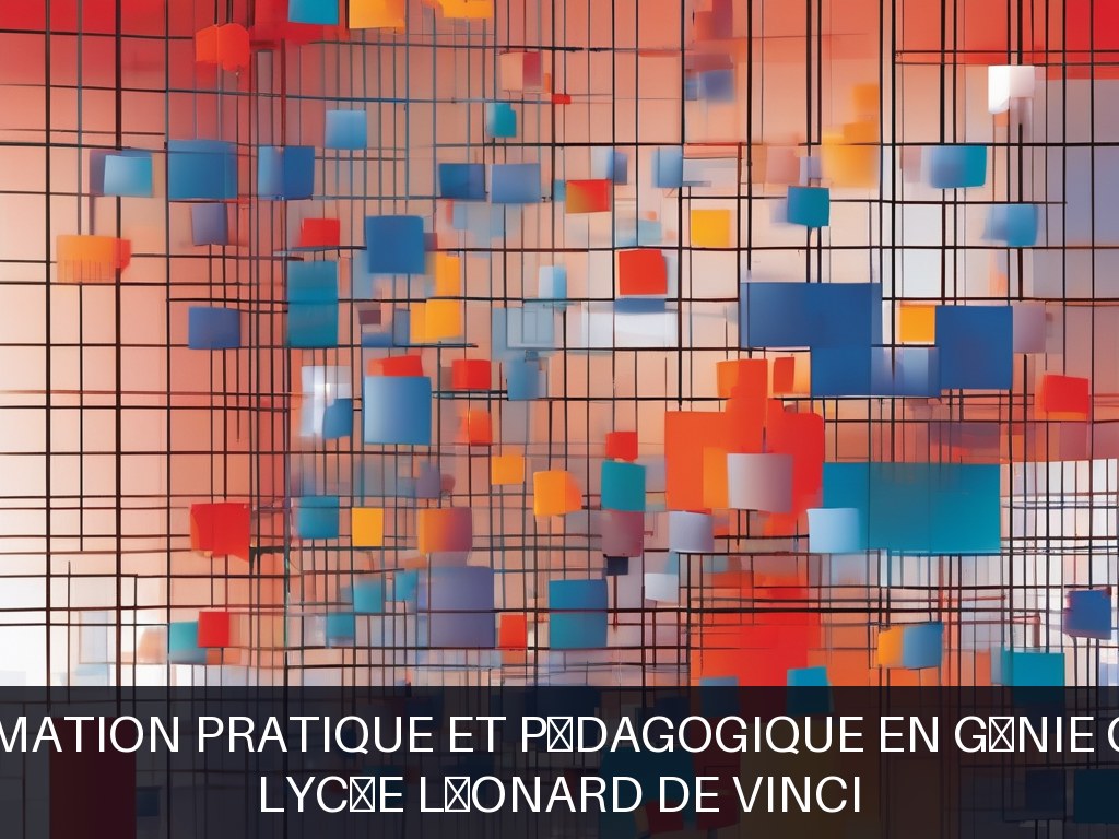 Illustration pour Lycée Léonard de Vinci: Formation pratique et pédagogique en génie civil (Opportunité Urgente!)