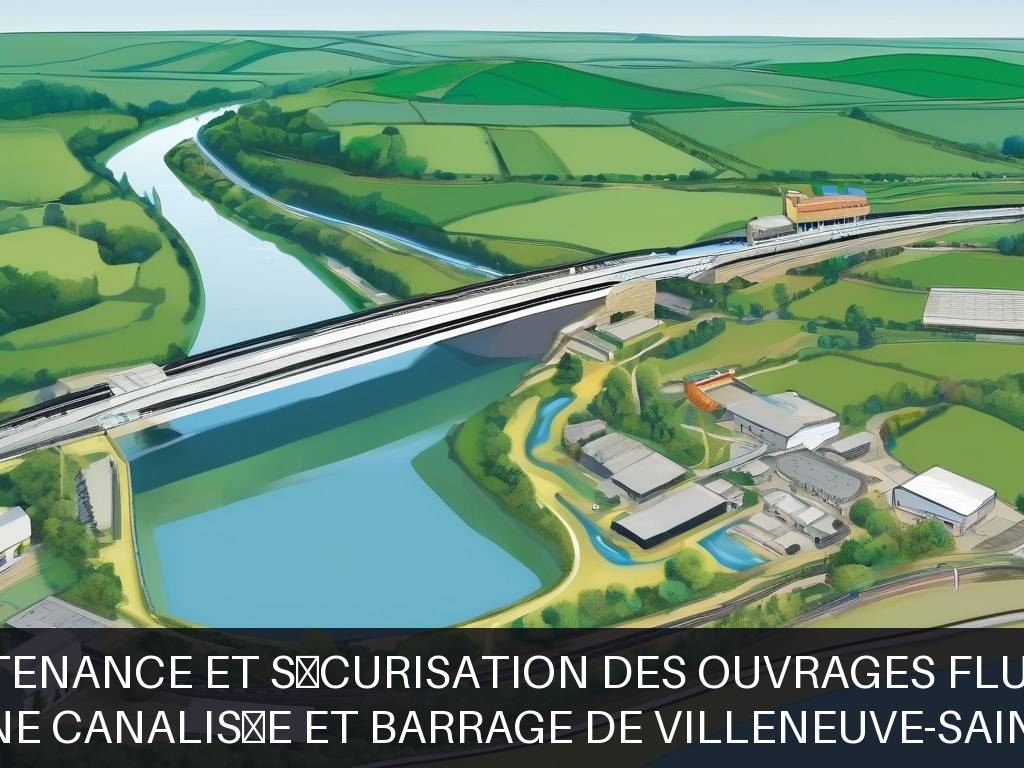 Illustration pour Rivière Aisne canalisée et barrage de Villeneuve-Saint-Germain: Maintenance et sécurisation des ouvrages fluviaux