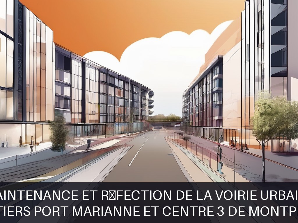 Illustration pour Quartiers Port Marianne et Centre 3 de Montpellier: Maintenance et réfection de la voirie urbaine