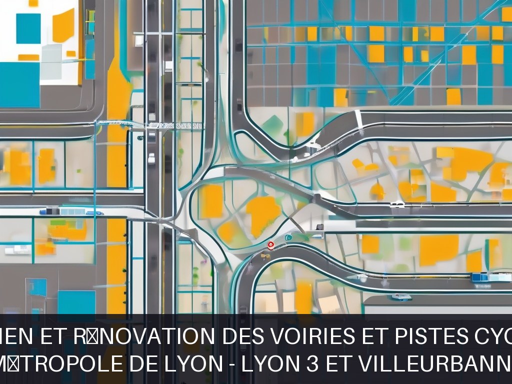 Illustration pour Métropole de Lyon - Lyon 3 et Villeurbanne: Entretien et rénovation des voiries et pistes cyclables