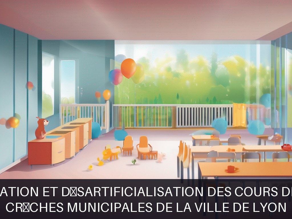 Illustration pour Crèches municipales de la Ville de Lyon: Végétalisation et désartificialisation des cours de crèches (Potentiel à Court Terme)