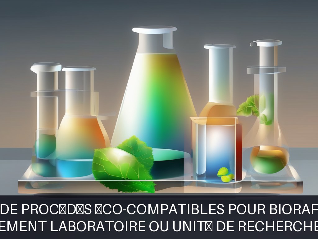 Illustration pour Non spécifiée, probablement laboratoire ou unité de recherche en biochimie végétale: Développement de procédés éco-compatibles pour bioraffinerie végé