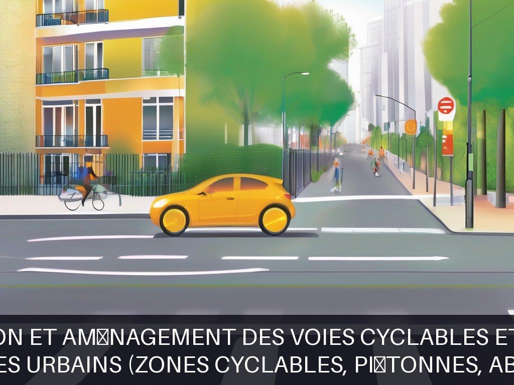 Illustration pour Voie publique et espaces urbains (zones cyclables, piétonnes, abords scolaires, parcs): Sécurisation et aménagement des voies cyclables et piétonnes
