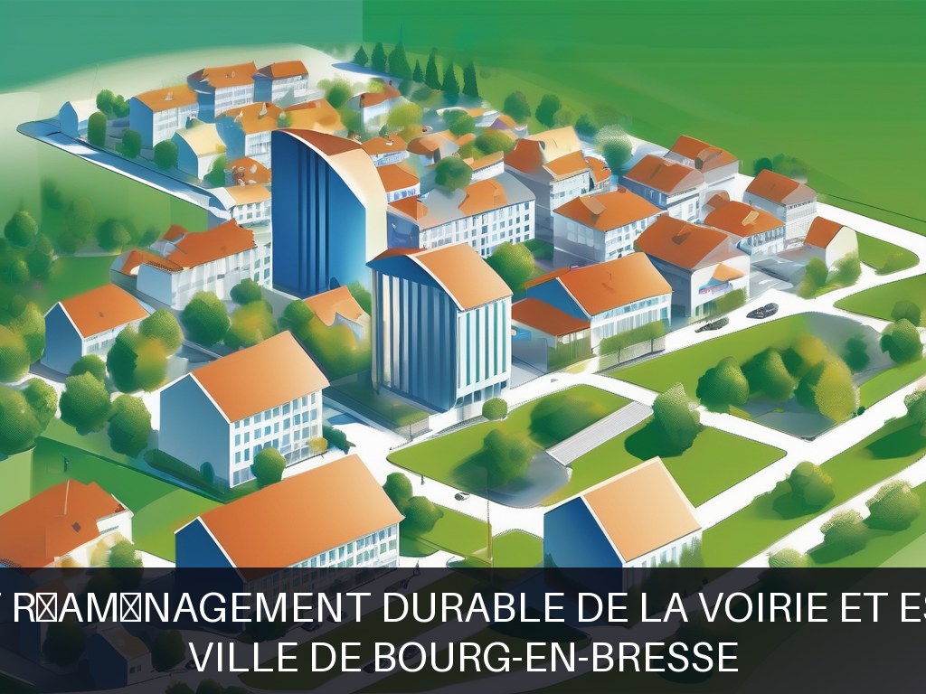 Illustration pour Ville de Bourg-en-Bresse: Conception et réaménagement durable de la voirie et espaces publics