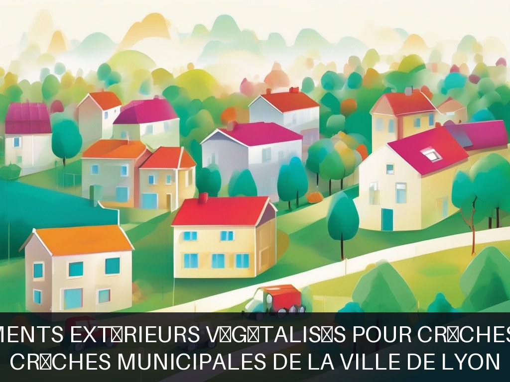 Illustration pour Crèches municipales de la Ville de Lyon: Aménagements extérieurs végétalisés pour crèches urbaines